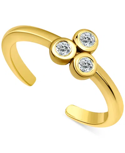 Giani Bernini Triple Cubic Zirconia Cluster Adjustable Toe Ring, Exclusively At Macy's In Gold