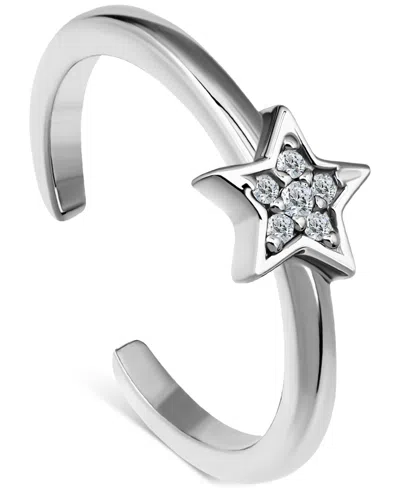 Giani Bernini Pave Cubic Zirconia Star Adjustable Toe Ring, Exclusively At Macy's In Silver