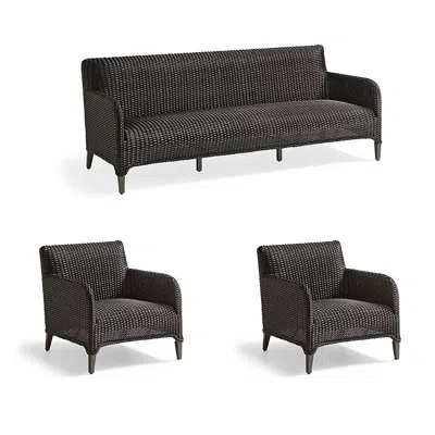 Frontgate Beckham 3-pc. Sofa Set With Two Lounge Chairs In Dark Sienna Wicker
