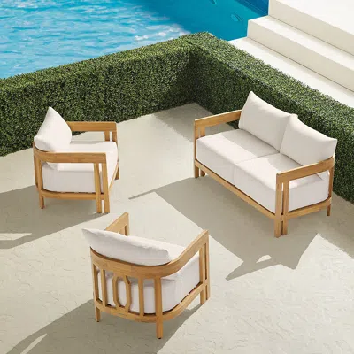 Frontgate Porticello 3-pc. Loveseat Set In Natural Teak