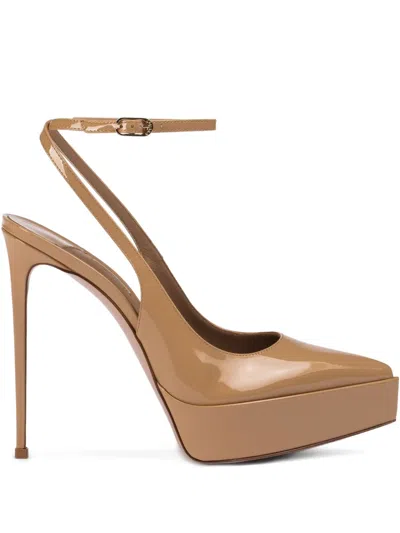 Le Silla Uma Platform Slingback Pumps In Neutrals