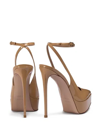 Le Silla Uma Platform Slingback Pumps In Neutrals