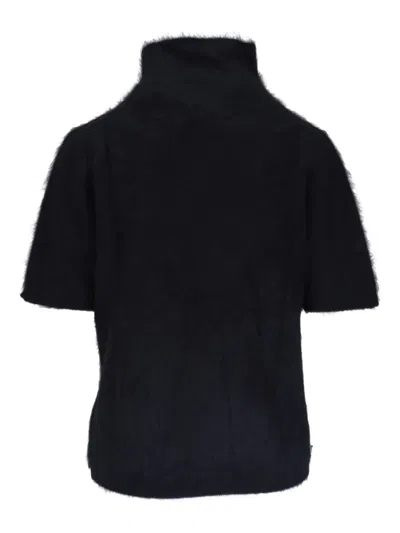 Lisa Yang Fuzzy Turtleneck Top In Black