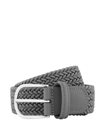 Anderson's Leather Belt In Grey