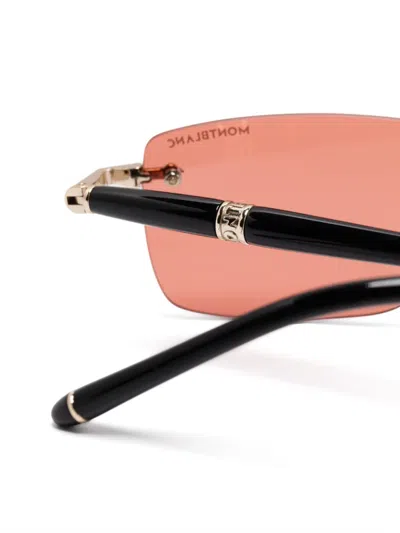 Montblanc Rectangular-frame Sunglasses In Gold