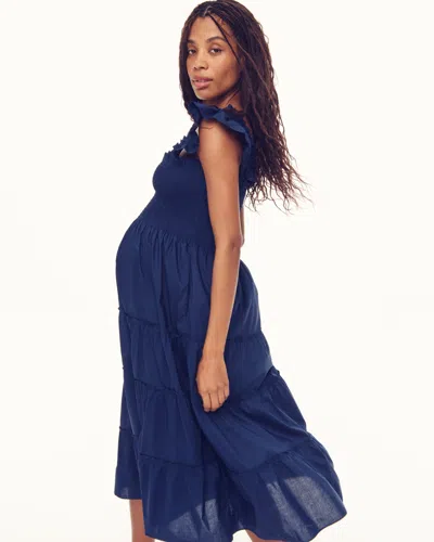 Hill House Home The Maternity Ellie Nap Dress Navy Cotton