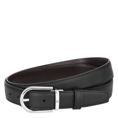 Montblanc Mens Reversible Leather Belt In Black