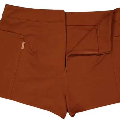 Max Mara Riad Stretch-cotton Low Waisted Shorts In Brown