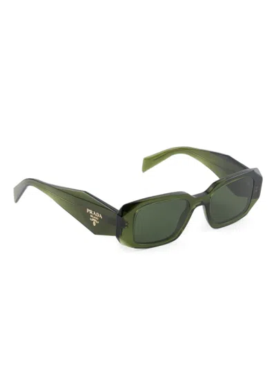 Prada Runway 49mm Rectangular Sunglasses In Green