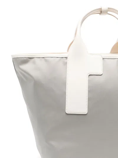 Furla Piuma M Tote Nylon Handbag Ash Color In Grey