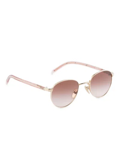 Prada Logo-engraved Sunglasses In Pink
