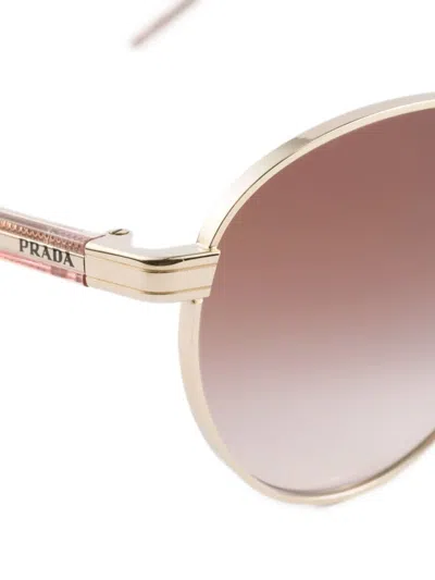 Prada Logo-engraved Sunglasses In Pink