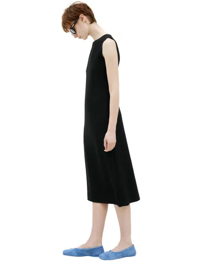 The Row Mirna Double Face Cady Shift Dress In Black