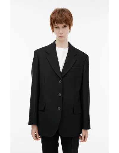 The Row Single-breasted Wool Blazer In Black