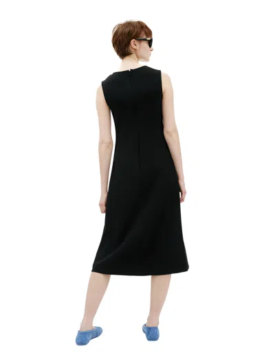 The Row Mirna Double Face Cady Shift Dress In Black