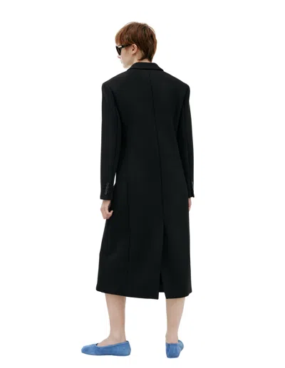 The Row Double-breasted Viscose Coat In Black
