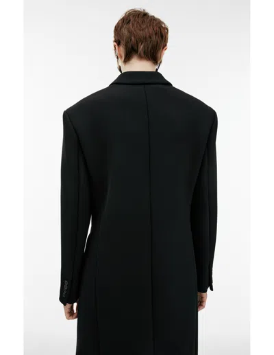 The Row Double-breasted Viscose Coat In Black