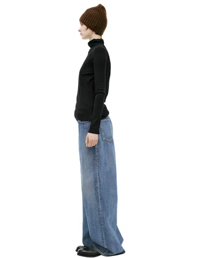 The Row Basic Silk Turtleneck In Black