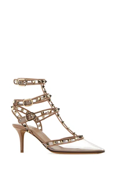 Valentino Rockstud 75mm Transparent-toe Pumps