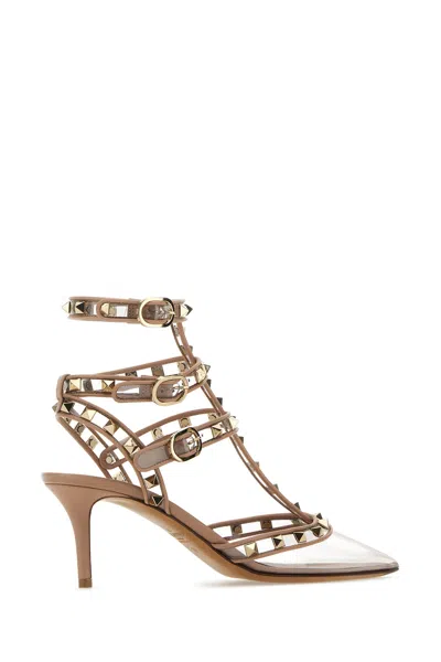 Valentino Rockstud 75mm Transparent-toe Pumps