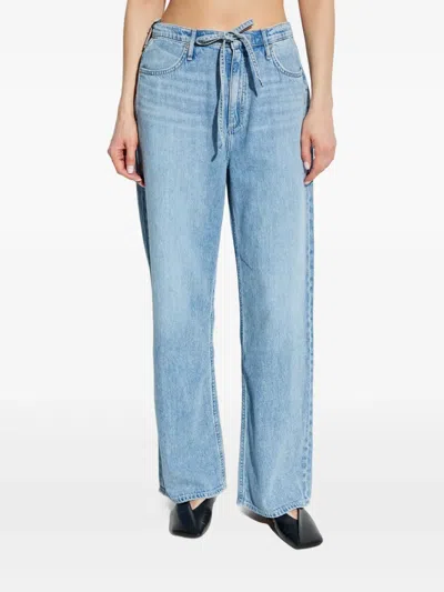 Rag & Bone Drawstring Phoebe Wide-leg Jeans In Blue
