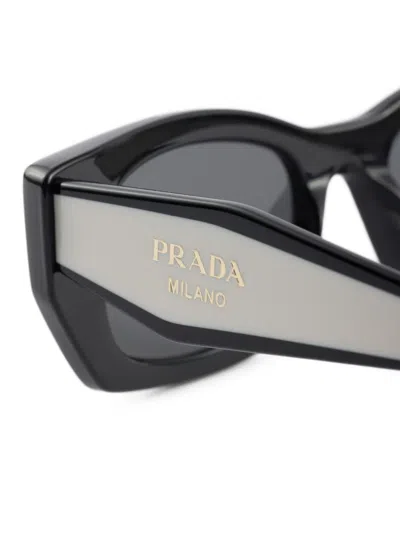 Prada Dark Grey Rectangular Ladies Sunglasses Pr B05s 09q08z 53 In Black