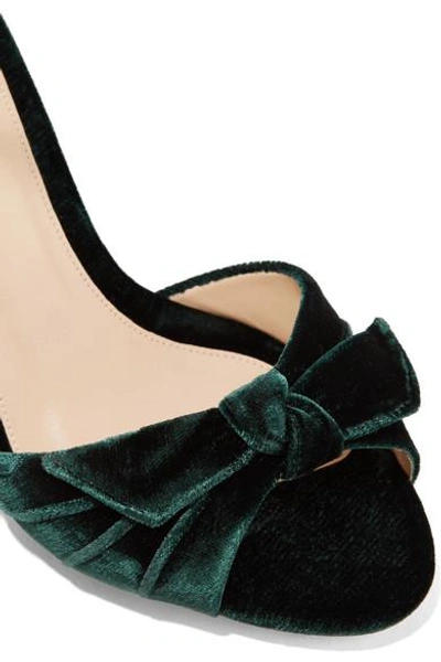 Shop Alexandre Birman Clarita Bow-embellished Velvet Sandals