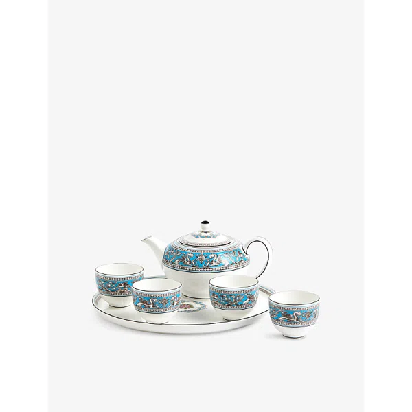 WEDGWOOD Florentine Turquoise Bone-China Teaware Set of Six - Thumbnail 2