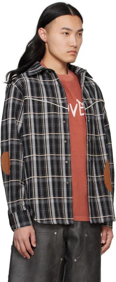 Andersson Bell Noah Patch Check Shirt In Black