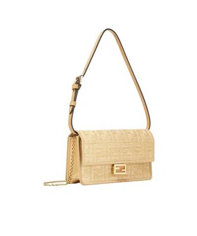 Fendi Wallet On Chain Accessories In Beige