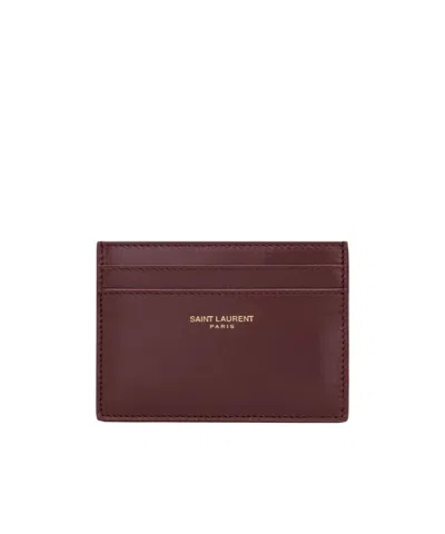 Saint Laurent Paris Card Case In Box  In Red