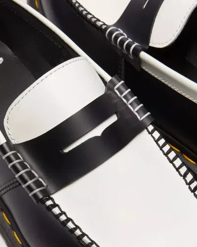 Dr. Martens Penton Two-tone Penny Loafer In Olive And White Classic Calf