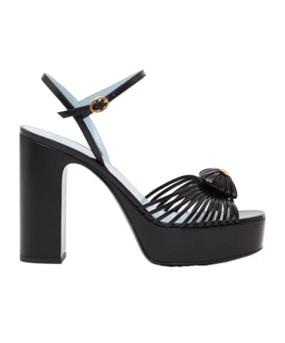 Valentino Garavani Sandal Royal Platform Sandal In Kidskin 115mm Woman Black 40.5 In Black