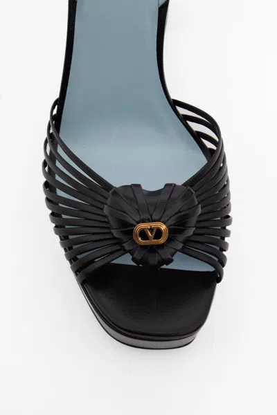 Valentino Garavani Sandal Royal Platform Sandal In Kidskin 115mm Woman Black 40.5 In Black
