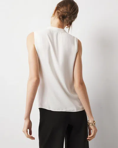 White House Black Market Pleated Shell In White