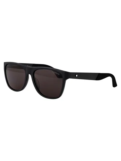 Montblanc Mb0298s Sunglasses In 001 Black Black Grey