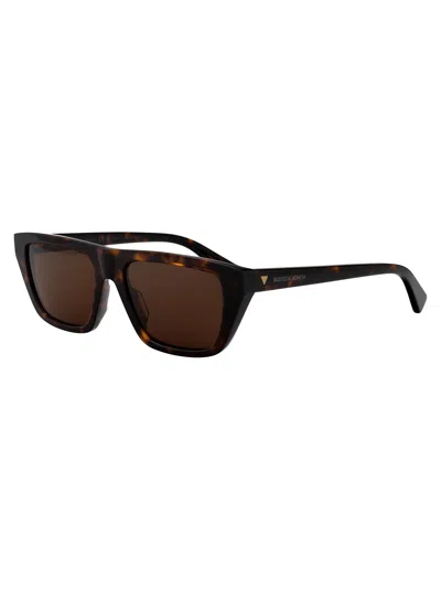 Bottega Veneta Acetate Havana Sunglasses In Brown