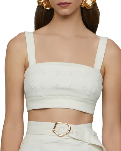 Amur Gabi Textured Twill Top In Sea Salt