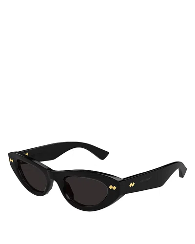 Bottega Veneta Black Bold Ribbon Stud Cat Eye Sunglasses