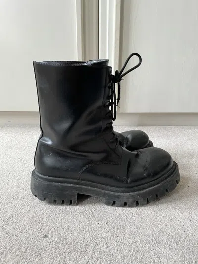 Pre-owned Balenciaga Sergent Boots In Black