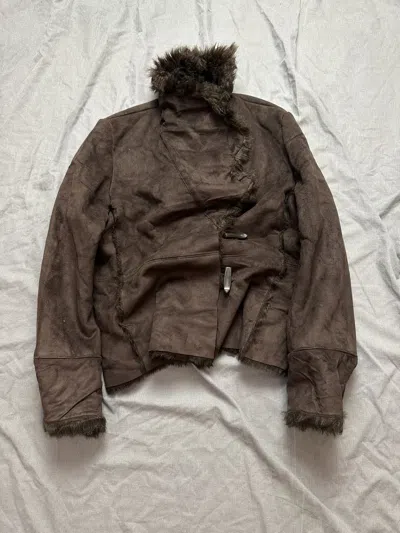 Pre-owned If Six Was Nine X Le Grande Bleu L G B Y2k If Six Was Nine Faux Fur Hood Junya Watanabe Yamamoto In Brown