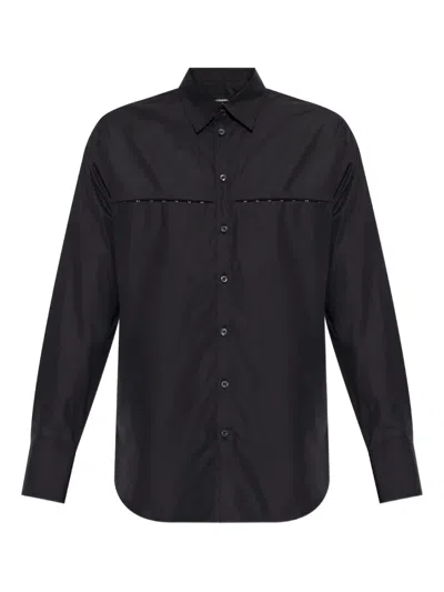 Dsquared2 Man Shirt Black Size 44 Cotton In 黑色