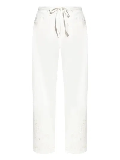Rag & Bone Embroidery Drawstring Trousers In 白色