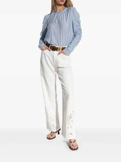 Rag & Bone Embroidery Drawstring Trousers In 白色