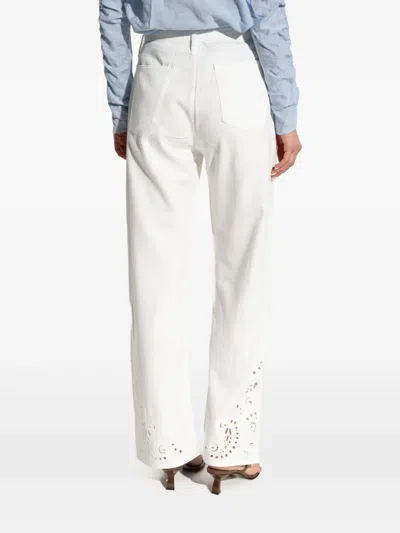 Rag & Bone Embroidery Drawstring Trousers In 白色