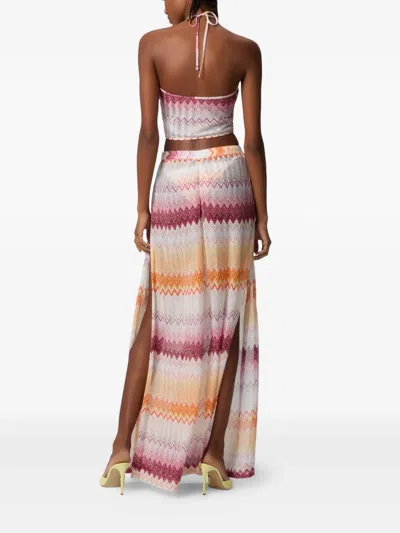 Missoni Zigzag-pattern Trousers In 粉色