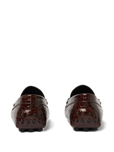 Scarosso Michael Almond Toe Loafers In Brown