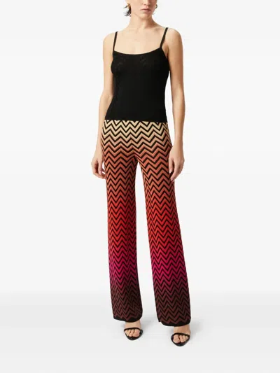 Missoni Zigzag-pattern Trousers In 黑色