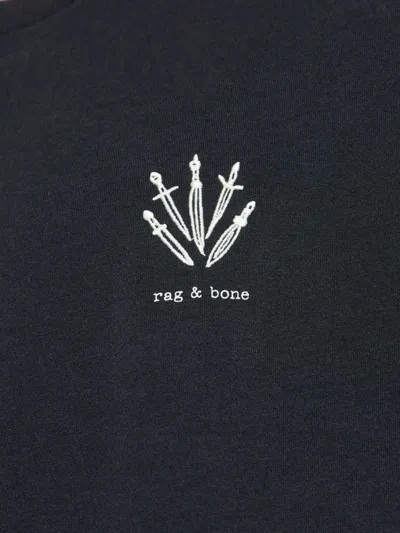Rag & Bone Dagger Embroidered T-shirt In Black