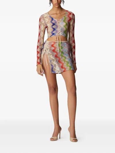 LACE UP-DETAIL MINI SKIRT